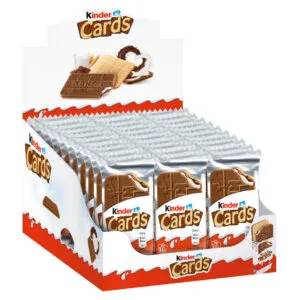 Envase con 30 unidades de kinder cards