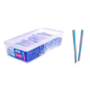 Novedoso regaliz de pasta de azúcar que te dejará con ganas de más. Su original sabor a chicle hará que sea un producto estrella en tus mesas de dulces. A los más peques les encantará.