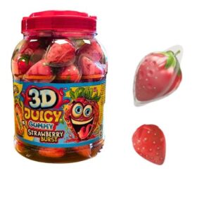 JOHNNNY BEE NOS DELEITA CON SUS GOMINOLAS 3D EN FORMA DE FRESA 60 UNIDADES
