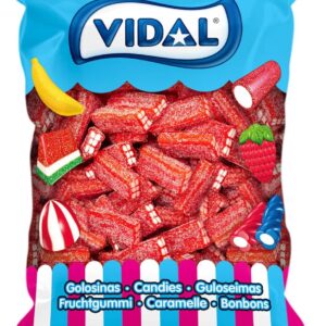Vidal Golosinas Ladrillos de Regaliz Rellenos Pica Fresa, 250 Unidades | Forma de ladrillo, Sabor fresa, Relleno de nata