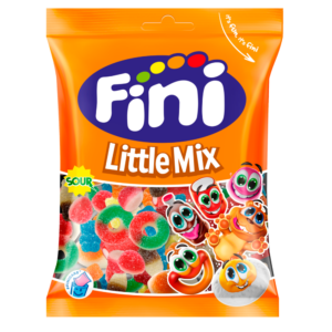 Bolsita Fini 90gr Little mix, surtido de gominolas pequeñas con azucar, va presentado en una caja con 12 bolsitas.