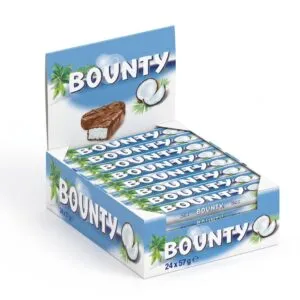 Bounty Snack de barritas de chocolate con leche rellenas de coco 24u.