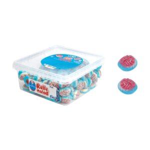 Originales chuches creadas por Vidal Golosinas en forma de sesos rellenos con un intenso sabor a fresa y una textura de gelatina inigualable. Esta original chuche será la protagonista en tus fiestas de Halloween e incluso podrás disfrutarla en cualquier momento que te apetezca probar una chuche original o diferente.