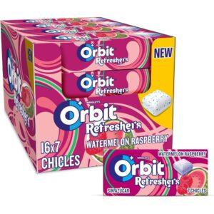Chicles Orbit Refreshers SANDÍA y FRAMBUESA 16u.