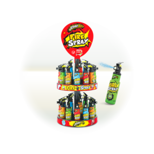 Juguete con golosinas Johny Bee Fire Spray Stand 34u. Johny Bee Stand expositor con 34 unidades