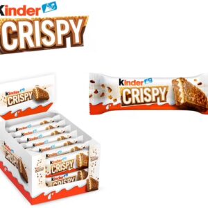 Kinder Crispy - 14 Barritas de Kinder Crispy de 34 gramos - Barquillo Relleno de Crema de leche y Avellanas cubierto de chocolate Kinder
