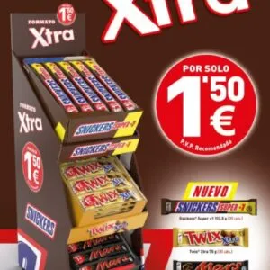 LOTE SNICKER, MARS, TWIX POR 1,50