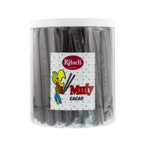 Barquillo bañado chocolate Mufy. 90 uds. Delicioso y crujiente barquillo bañado con chocolate. Cada bote contiene 90 unidades envueltos individualmente.