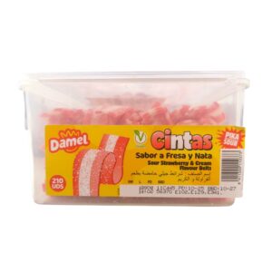 Regaliz Damel Cintas sabor a Fresa y Nata caja 210u.