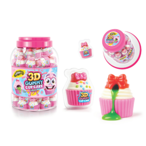 gominola 3d de la marca johnybee en forma de cupcake de 60unidades
