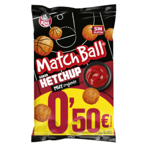 ¡Un snack con mucho juego y un sabor que no pasa desapercibido! Los Matchball de Ketchup de Risi combinan una textura crujiente con el toque intenso, ligeramente dulce y ácido del ketchup. Su divertida forma de balón los convierte en una opción ideal para disfrutar mientras ves un partido, compartir con amigos o darle emoción a cualquier momento de picoteo. 😋 Perfectos para los amantes de los snacks originales y del sabor a ketchup. 🛒 ¡Que empiece el partido del sabor! Añade los Matchball de Ketchup de Risi a tu pedido en Golosinas La Mancha y amplía tu surtido con un snack que dará mucho juego.