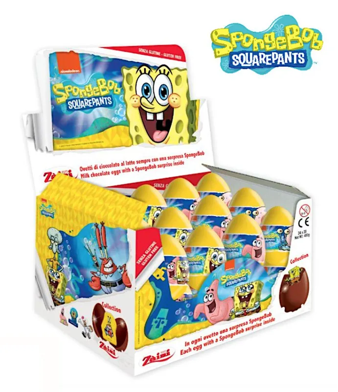 Huevos de Chocolate con Leche Bob Esponja Zaini 20gr
